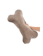 Orthopedic dog mattress Velvet Recycled Beige with bone shaped pillow
