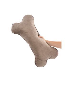 Cube Pillow for Dogs VELVET Dark Beige size S/M