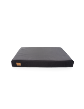 Orthopedic dog mattress Mono Black with bone-shaped pillow
