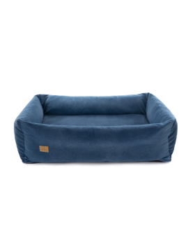 Orthopedic bed for a dog SONO Velvet Waterproof Navy Blue