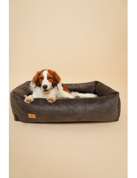 Orthopedic bed for a dog SONO Velvet Waterproof Black