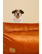 Orthopedic bed for a dog SONO Velvet Waterproof Cognac