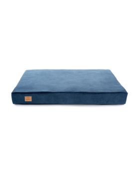 Orthopedic dog mattress Waterproof Navy Velvet with bone shaped pillow