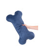 Orthopedic dog mattress Waterproof Navy Velvet with bone shaped pillow