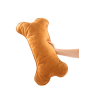 Orthopedic dog mattress Waterproof Cognac Velvet with bone shaped pillow