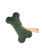 Orthopedic dog mattress Green Recycled Velvet with bone shaped pillow