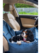 "Ero Soft" dog car seat VELVET water repellent DARK BLUE size S/M/L WITH SEAT BELT