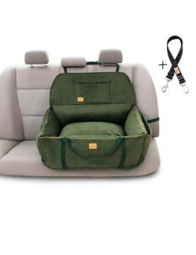 "Ero Soft" dog car booster seat VELVET EMERALD GREEN size L