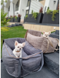 "Ero Soft" dog car seat RECYCLED VELVET GREY size S/M/L