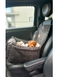 "Ero Soft" dog car seat VELVET water repellent BLACK size S/M/L WITH SEAT BELT
