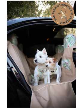 Kuko+ dog seat cover "Countryside" WITH SEAT BELT
