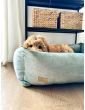 Orthopedic bed for a dog SONO Velvet Waterproof Mint
