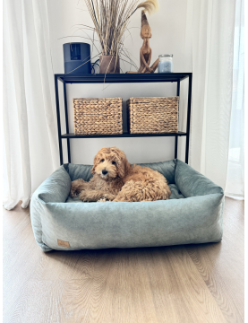 Orthopedic bed for a dog SONO Velvet Waterproof Mint