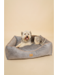 Moe dog bed size M Waterproof Velvet Light Grey (textile mark)