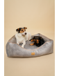 Moe dog bed size M Waterproof Velvet Light Grey (textile mark)