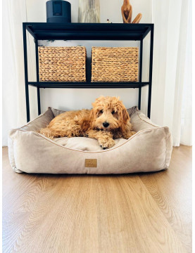 Moe dog bed Waterproof Velvet Beige