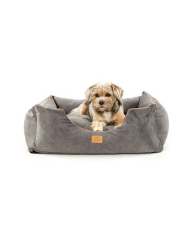 Moe dog bed GREY RECYCLED VELVET