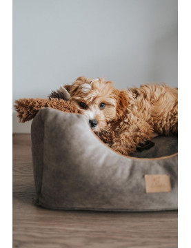 Moe dog bed DARK BEIGE RECYCLED VELVET