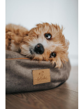 Dog bed cover - round cushion with blanket RECYCLED VELVET - COLORS