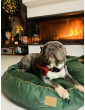 Dog bed cover - round cushion with blanket RECYCLED VELVET - COLORS
