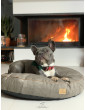 Dog bed cover - round cushion with blanket RECYCLED VELVET - COLORS