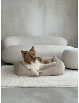 Moe dog bed Waterproof Velvet Beige