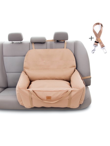 "Ero Soft" dog car booster seat MONO BEIGE size L