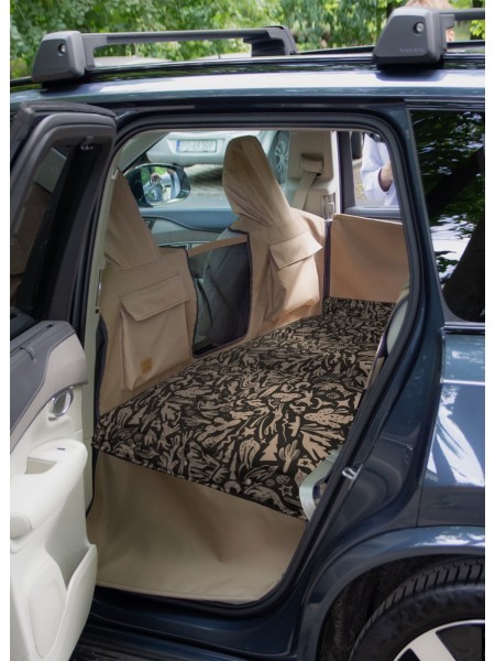 Kuko+ – Beige Modular Dog Car Seat Cover for the Entire Back Seat | Large SUV-Type...