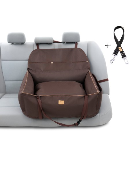 "Ero Soft" dog car seat BROWN size L