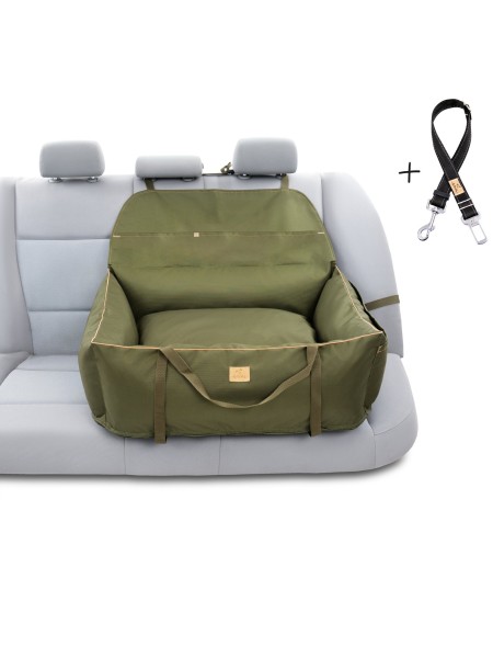"Ero Soft" dog car seat OLIVE GREEN size L