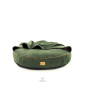 Dog bed round cushion with blanket VELVET EMERALD GREEN