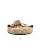 Dog bed round cushion with blanket VELVET DARK BEIGE