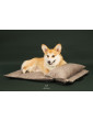 Costa roll-up dog travel bed DARK BEIGE RECYCLED VELVET