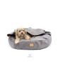 Dog bed round cushion with blanket VELVET GREY
