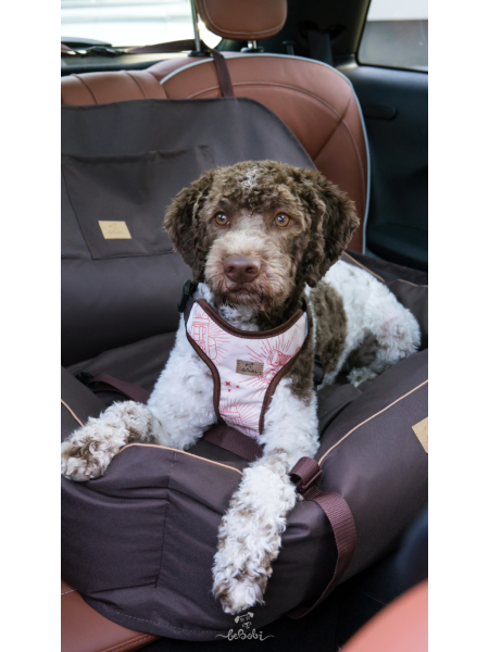 "Ero Soft" fotelik dla psa MONO BRĄZ roz. L Z PASEM BEZPIECZEŃSTWA