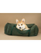 "Ero Soft" dog car booster seat RECYCLED VELVET EMERALD GREEN size S/M/L