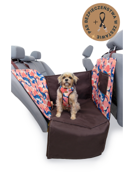 Dengu car seat cover for dog Hippie Hound WITH SEAT BELT
