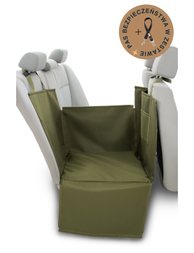 Dengu car seat cover for dog OLIVE GREEN WITH SEAT BELT