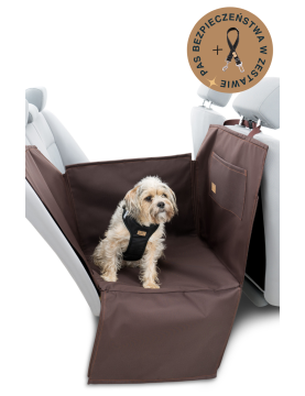 Dengu car seat cover for dog BROWN WITH SEAT BELT