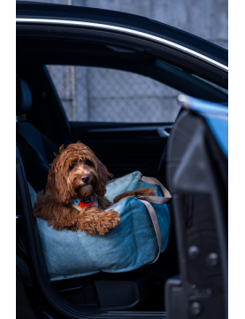 "Ero Soft" dog car seat VELVET water repellent MINT size S/M/L WITH SEAT BELT