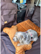 Kuko+ dog seat cover "Mono Brown" WITH SEAT BELT