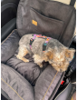 "Ero Soft" dog car seat VELVET water repellent BLACK size S/M/L WITH SEAT BELT