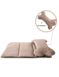 Costa roll-up dog travel bed DARK BEIGE RECYCLED VELVET
