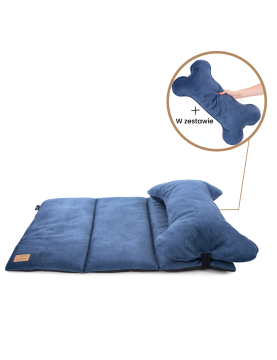 Costa roll-up dog travel bed  VELVET NAVY BLUE