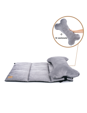 Costa roll-up dog travel bed  VELVET ASH GREY