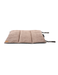 Costa roll-up dog travel bed DARK BEIGE RECYCLED VELVET