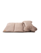 Costa roll-up dog travel bed DARK BEIGE RECYCLED VELVET