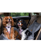 "Ero Soft" dog car seat VELVET water repellent LIGHT GREY size S/M/L WITH SEAT BELT