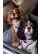 "Ero Soft" dog car seat VELVET water repellent LIGHT GREY size S/M/L WITH SEAT BELT