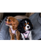 "Ero Soft" dog car seat VELVET water repellent LIGHT GREY size S/M/L WITH SEAT BELT